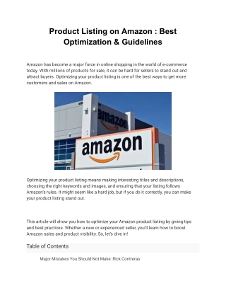 Product Listing on Amazon Best Optimization & Guidelines