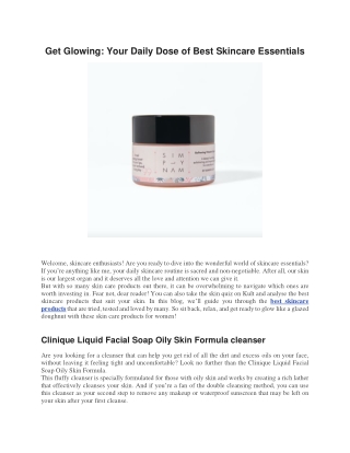 Get Glowing Your Daily Dose of Best Skincare Essentials