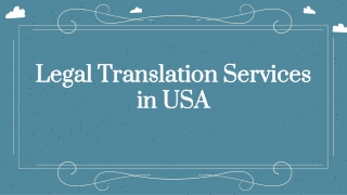 Legal Translation Services