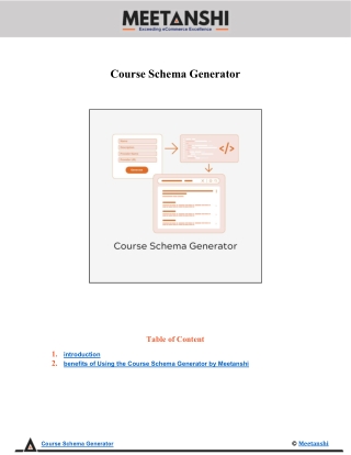Course Schema Generator