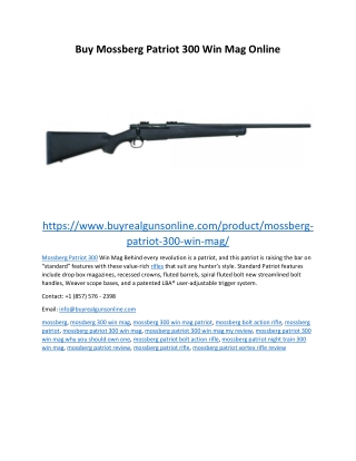 Buy Mossberg Patriot 300 Win Mag Online