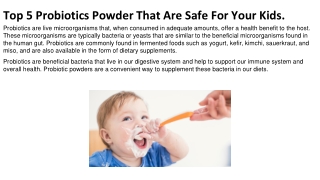 Top 5 Probiotics Powder That Are Safe For Your Kids.