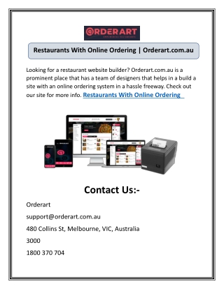 Restaurants With Online Ordering | Orderart.com.au