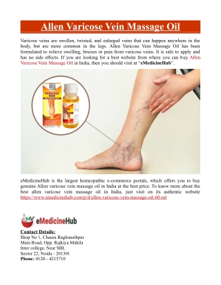 Allen Varicose Vein Massage Oil