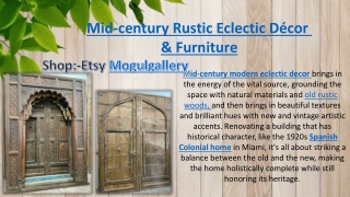 Mid-century Rustic Eclectic Décor
