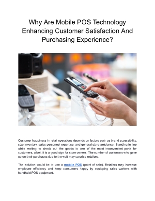 _Why are Mobile POS Technology Enhancing Customer Satisfaction and purchasing experience