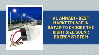 Al Annabi - Best Marketplace in Qatar to Choose the Right Size Solar Energy System