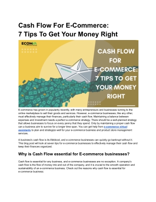 Cash Flow For E-Commerce: 7 Tips To Get Your Money Right