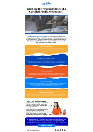 What are the responsibilities of a Certified Public Accountant?