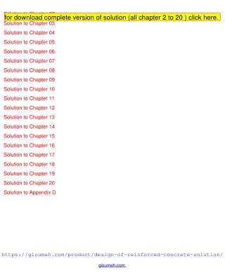 Solution Manual of Design of reinforced concrete by Mccormac 10th edition pdf