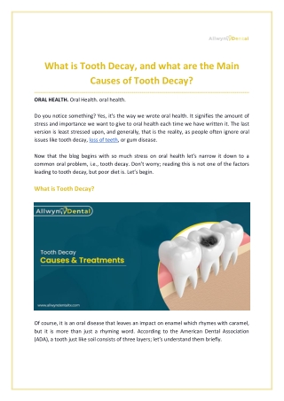 What is Tooth Decay, and What are the Main Causes of Tooth Decay?