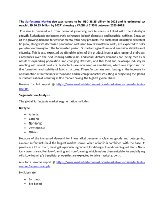 Surfactants Market Size and Growth