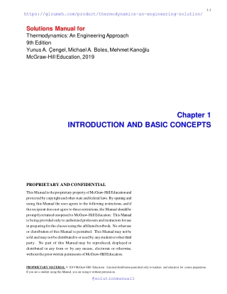 Solution Manual of Thermodynamics An Engineering by Cengel ( 9th   9th SI ) edit