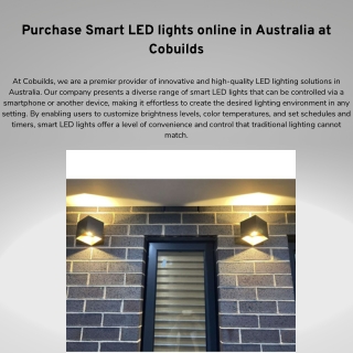 Purchase Smart LED lights online in Australia at Cobuilds