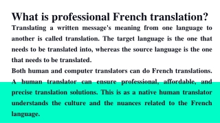 What is professional French translation_