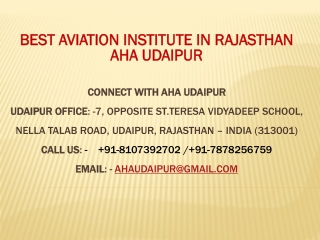 Best Aviation Institute In Rajasthan