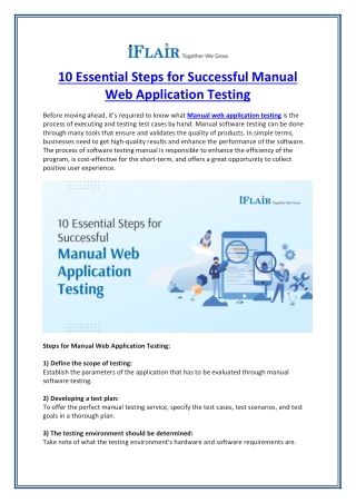 10 Essential Steps for Successful Manual Web Application Testing