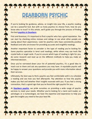 Dearborn Psychic