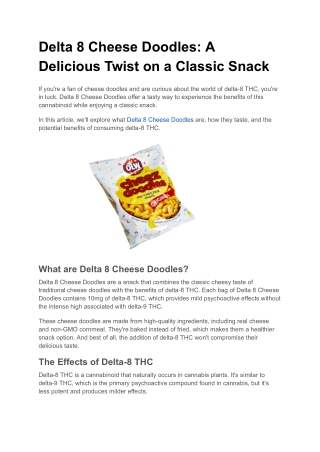 Delta 8 Cheese Doodles_ A Delicious Twist on a Classic Snack