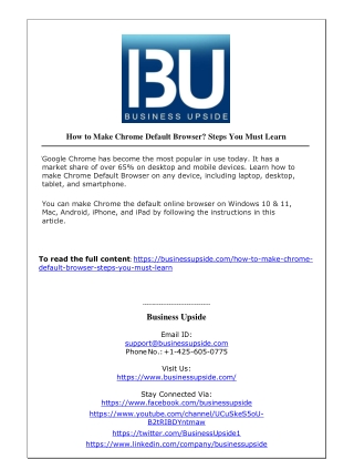 How to Make Chrome Default Browser Steps You Must Learn