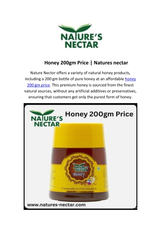 Honey 200gm Price | Natures nectar