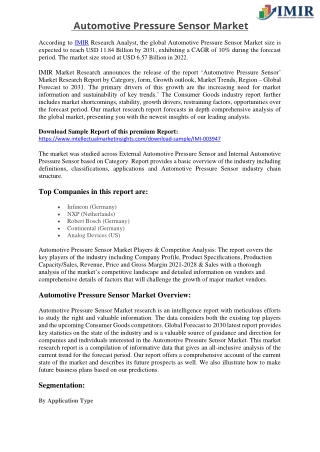 Automotive Pressure Sensor Market