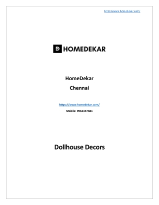 Dollhouse Decors