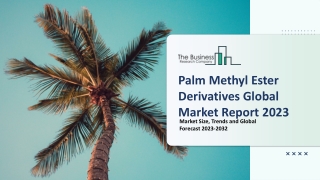 Palm Methyl Ester Derivatives Market Size, Trends And Overview Report 2023-2032