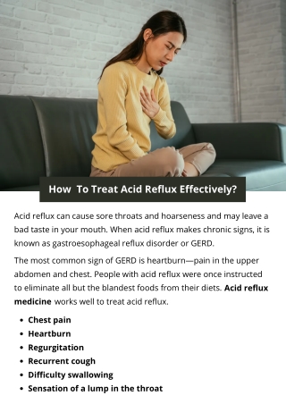 How  To Treat Acid Reflux Effectively