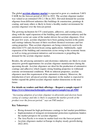 Exploring the Acrylate Oligomer Market: Trends and Growth Opportunities