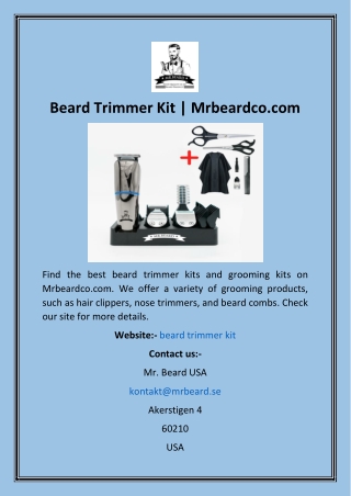 Beard Trimmer Kit  Mrbeardco