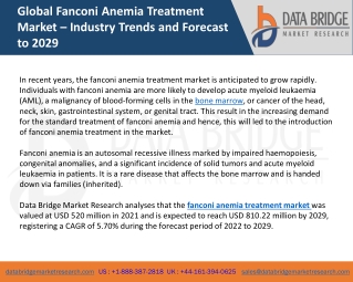 Global Fanconi Anemia Treatment Market – Industry Trends and Forecast to 2029