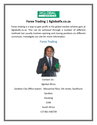 Forex Trading | Xglobalfx.co.za