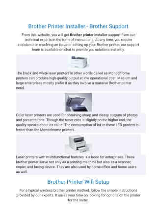 Brother Printer Installer - Brother Support