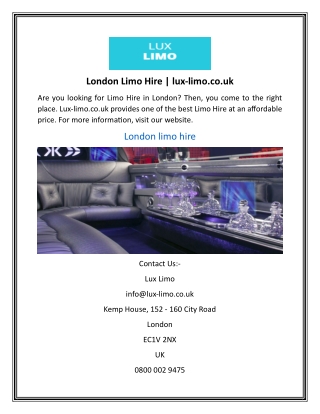 London Limo Hire | lux-limo.co.uk