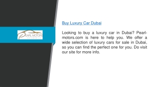 Buy Luxury Car Dubai  Pearl-motors.com