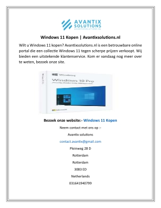 Windows 11 Kopen  Avantixsolutions.nl