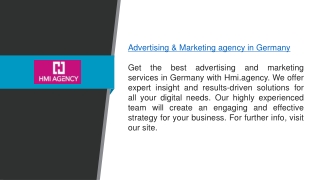 Advertising & Marketing Agency In Germany  Hmi.agency