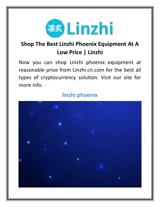 Shop The Best Linzhi Phoenix Equipment At A Low Price | Linzhi