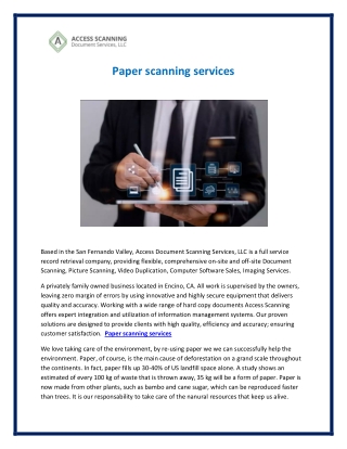 Paper scanning services