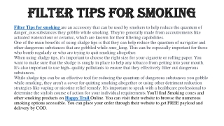 Filter Tips for smoking