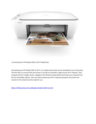 Connecting Your HP Deskjet 2622 to Wi-Fi Made Easy