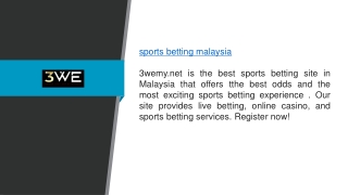 Sports Betting Malaysia 3wemy.net