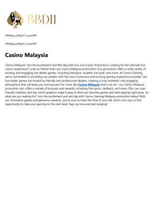 Casino Malaysia