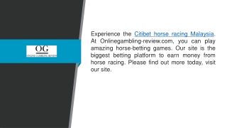 Citibet Horse Racing Malaysia Onlinegambling-review.com