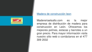 Construcción de Madera en León Madereriaelsalto.com