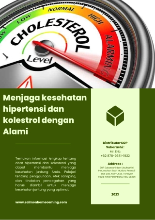 Menjaga kesehatan hipertensi dan kolestrol dengan Alami- WA 087893811922