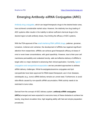 Emerging Antibody–siRNA Conjugates (ARC)