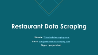 Restaurant Data Scraping