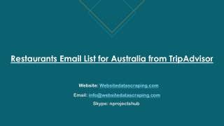 Restaurants Email List for Australia from TripAdvisor